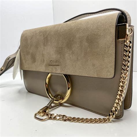 chloe faye small shoulder bag motty grey